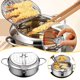 thumbnail image 1 of Freidora de acero inoxidable Nueva freidora japonesa Freidora de acero inoxidable con tapa, control de temperatura y rejilla para filtro de aceite, adecuada para uso doméstico en la cocina, 1 of 8