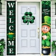 thumbnail image 4 of XEOVHV St Patricks Day Porch Sign Green Welcome Door Banners, Garage Banner, Hanging St Patricks Day Decorations Outdoor Indoor Decor Wall Front Door Yard Signs, 4 of 7