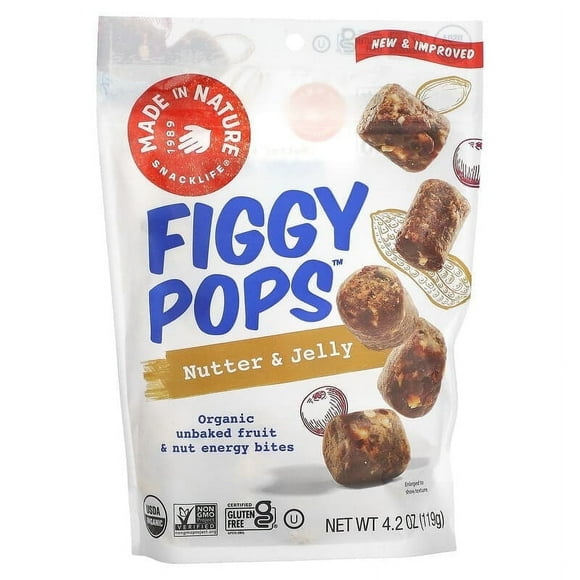 Made In Nature Figgy Pops Supersnacks Nut Butter Filled Nutter & Jelly -- 3.8 oz Pack of 2
