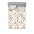 thumbnail image 2 of Ambesonne Floral Fitted Sheet & Pillow Sham Set, Botanical Spring Petals, Twinxl, Multicolor, 2 of 3