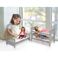 thumbnail image 4 of Badger Basket 1-2-3 Convertible Doll Bunk Bed with Bedding and Storage Baskets in Executive Gray – Perfect for 18 to 20-Inch Dolls, 4 of 5