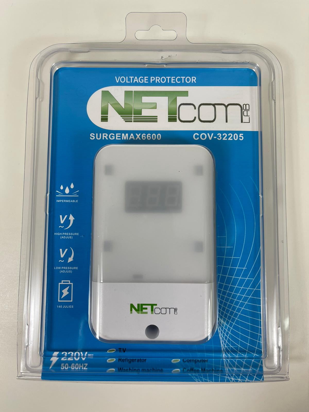 Digital Voltage protector Surgemax  220V 4400W 20A - NetCom COV-32205