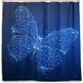 thumbnail image 4 of Coolnut Butterfly On Network Hud Bath Shower Curtain Liners 72x72in 100% Polyester Waterproof with Curtain Hook, 4 of 6