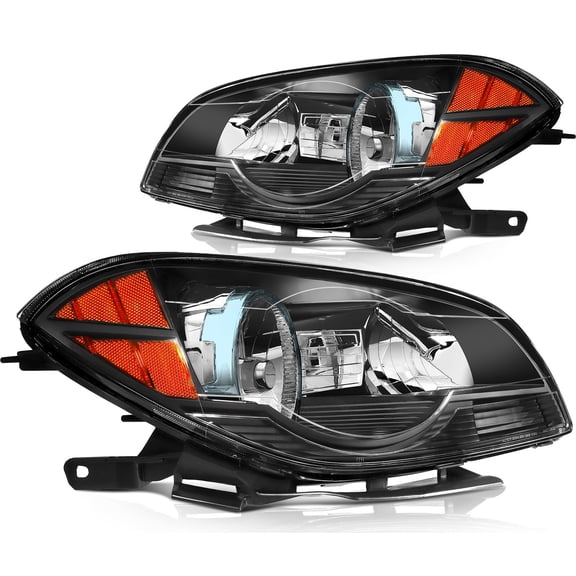 Black Headlights Headlamps Assembly Left Right Sides For 2008-2012 Chevy Malibu
