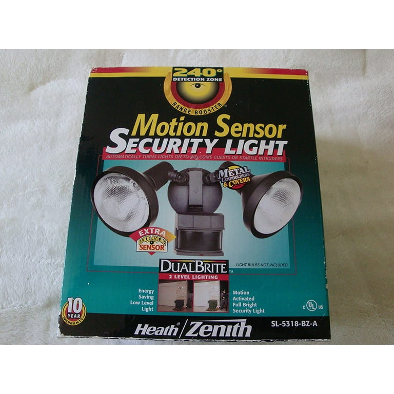 Heath Zenith 240-Degree Dual Detection Zone Bronze Hardwired Halogen Motion-Activated Flood Light with Timer Heath Zenith 240-Degree Dual Detection Zone Bronze Hardwired Halogen Motion-Activated Flood Light with Timer