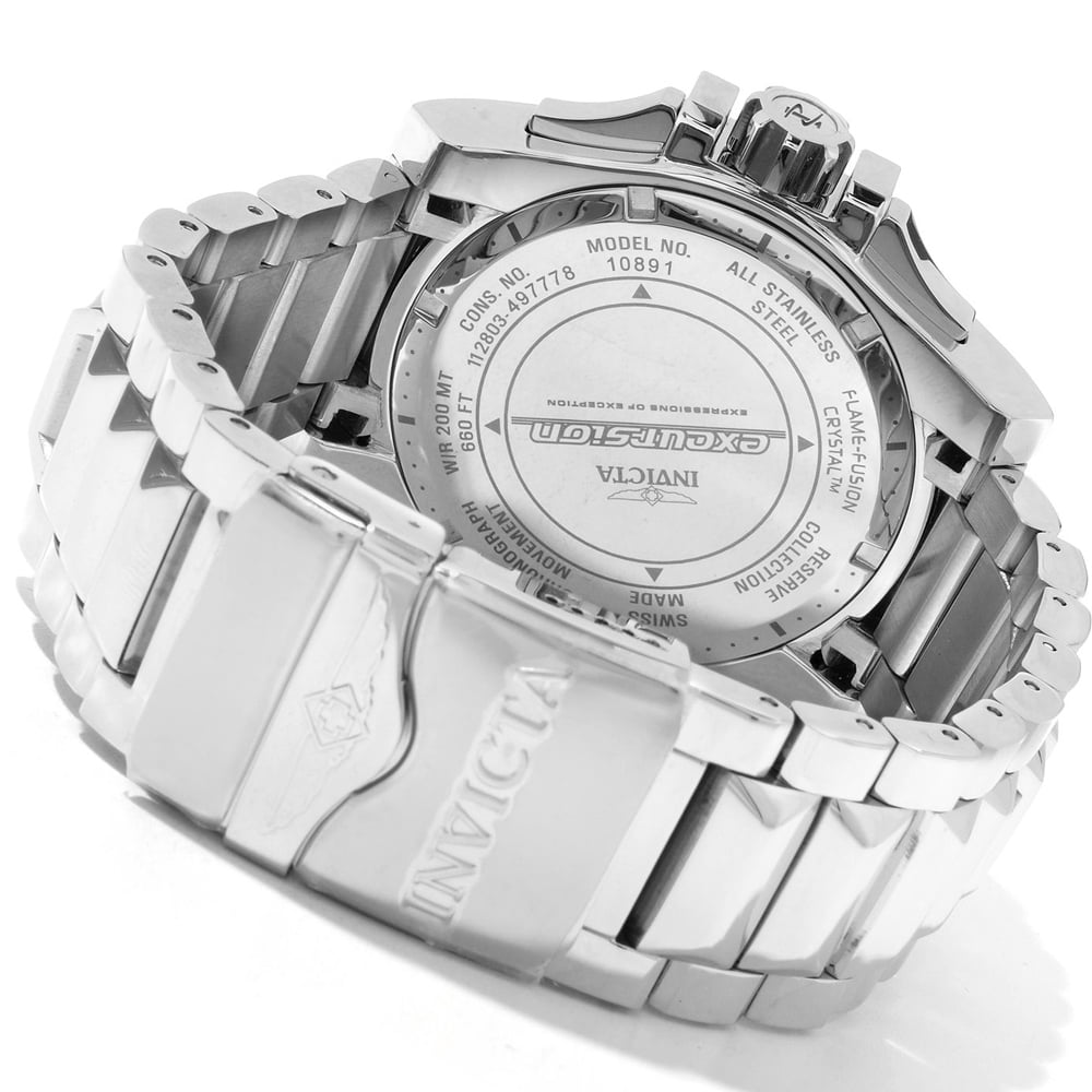 Invicta Men's Reserve Excursion Quartz Chrono Silver textured Dial SS Watch
