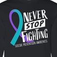 thumbnail image 4 of Inktastic Never Stop Fighting Suicide Prevention Awareness Ribbon Long Sleeve T-Shirt, 4 of 5