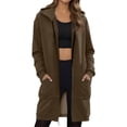 thumbnail image 2 of 2026 New Women Casual Zip Up Fleece Hoodies Long Knee Length Jacket Tunic Sweatshirt with Pockets, 2 of 6