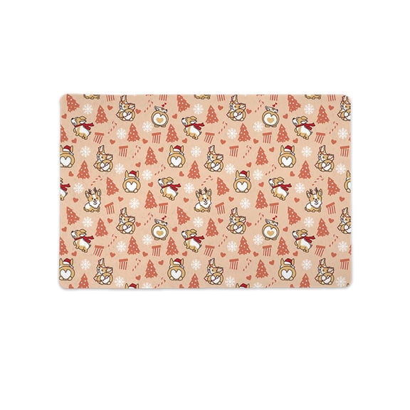 Cute Christmas Corgis Mat Rectangle  -Image by Shutterstock,