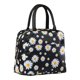 thumbnail image 1 of Soidarity Fiambrera portátil, bolsa con cremallera, tela impermeable, papel de aluminio, comida térmica, flor, Picnic, bolsa de almacenamiento Kits de desorden para acampar Negro, 1 of 6