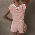 thumbnail image 4 of Bzhegqhd Ladies' Summer Casual Striped Shorts with Adjustable Drawstring Tank Jumpsuit, 4 of 4