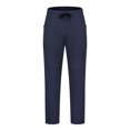 thumbnail image 4 of Mens Slim Jogger Pants Solid Drawstring Sweatpants Breathable Fitness Sports Jogging Pants Full Length Pants Navy, 4 of 8