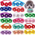 thumbnail image 1 of Pet Accessories Masue Pets, pajarita para perros, collar con flores, 15 unidades, 1 of 9