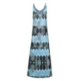 thumbnail image 4 of Sexy Dance Women Tank  Dresses Summer Sleeveless Print Maxi  Dress Summer Casual V Neck Sling  Sundress Beach Holiday Party Cami Long Dress Azure L, 4 of 6