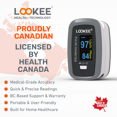 thumbnail image 2 of LOOKEE® Premium Pulse Oximeter | Proudly Canadian | Fingertip Oxygen Therapy Monitor | SpO2 Blood Oxygen Saturation Monitor with Auto Rotate OLED Display Plethysmograph & PR | Gray, 2 of 8