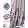 thumbnail image 3 of Vintage Flowers Blackout Curtains for Bedroom Living Room Darkening Curtains 54 Inch Long Spring Lavender Painting Plant Leaf Short Curtain for Small Window Treatment Grommet Drapes 52"x54"x2, 3 of 9