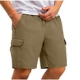 thumbnail image 2 of Cargo Shorts for Men Elastic Waist Drawstring Casual Work Shorts Summer Hiking Outdoor Shorts with 4 Pockets, 2 of 8
