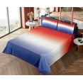 thumbnail image 4 of Ambesonne Ombre Fitted & Top Sheet Set with Shams, Patriotic Inspired Colors, Indigo Vermilion, 4 of 5