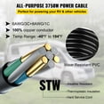 thumbnail image 3 of VEVOR RV Shore Power Extension Cord 50FT 50 AMP Weatherproof Heavy Duty 6AWG/3C+8AWG/1C Twist Lock Cord 50 Amp RV Replacement Cord UL and CSA Approved with Molded Connector and Patented Handle, 3 of 9