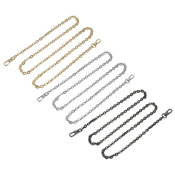 Unique Bargains 39'x0.24' Purse Chain Strap, 3Pack Purse Handle Shoulder Replacement Strap(Silver, Gold, Dark Grey)