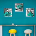 thumbnail image 5 of Teal Rose Wall Art Master Bedroom Decor for Couples Turquoise Floral Posters Bathroom Pictures Green Flower Canvas Painting Living Room Dinner Room Decor Rustic Home Decorations 16x16" 3Pcs, 5 of 6
