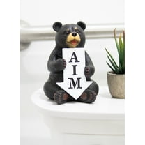 Ebros Rustic Forest Black Bear with Arrow Sign AIM Decorative Toilet Figurine