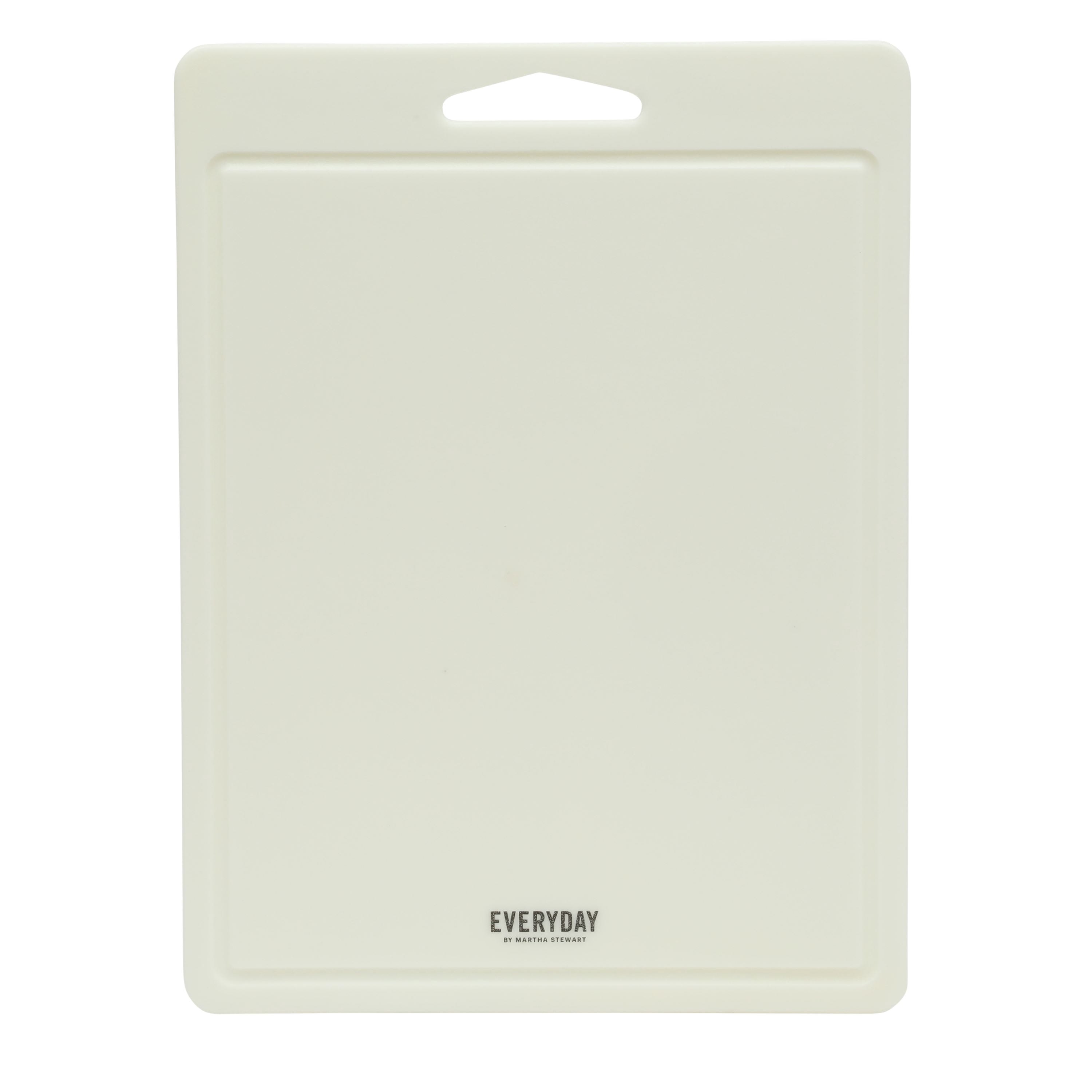 Martha Stewart 2-Piece Plastic Cutting Boards Set for Kitchen, Linen
