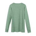thumbnail image 6 of Endives Women's Long Sleeve Shirt Spring Basic Tee Round Neck Split Casual Loose Top T Shirt Outerwear T-Shirt with Pocket Spring Green, 6 of 7