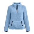 thumbnail image 3 of KICILVS Womens Fleece Half Zip Pullover with Front Kangaroo Pocket Cozy Warm Winter Casual Daily Loungewear Tops, 3 of 7