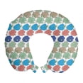 thumbnail image 1 of Flowers Travel Pillow Neck Rest, Botanical Theme Floral Design Colorful Poppy Blossom Patterns, Memory Foam Traveling Accessory Airplane and Car, 12", Sky Blue Coral, by Ambesonne, 1 of 2