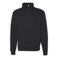 thumbnail image 1 of Jerzees Mens NuBlend Quarter Zip Cadet Collar Sweatshirt, M, Black, 1 of 3