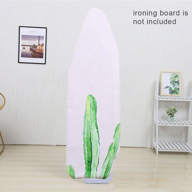 Feather Cactus Flower Pattern Iron Board Cover Drawstring Closing Ironing Boards Protector Replacement