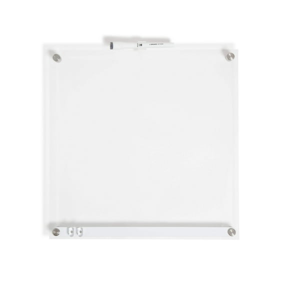 U Brands Acrylic Clarity Acrylic Dry Erase Board, 16" x 16" Clear