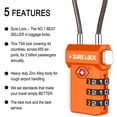 thumbnail image 1 of SURE LOCK TSA Compatible Travel Luggage Locks, Inspection Indicator, Easy Read Dials (Orange 2 Pack), 1 of 4