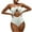 White, variant on Swimsuit Women Rose Suspender Drawstring Hollow Bikini Fashion Solid Color Sexy