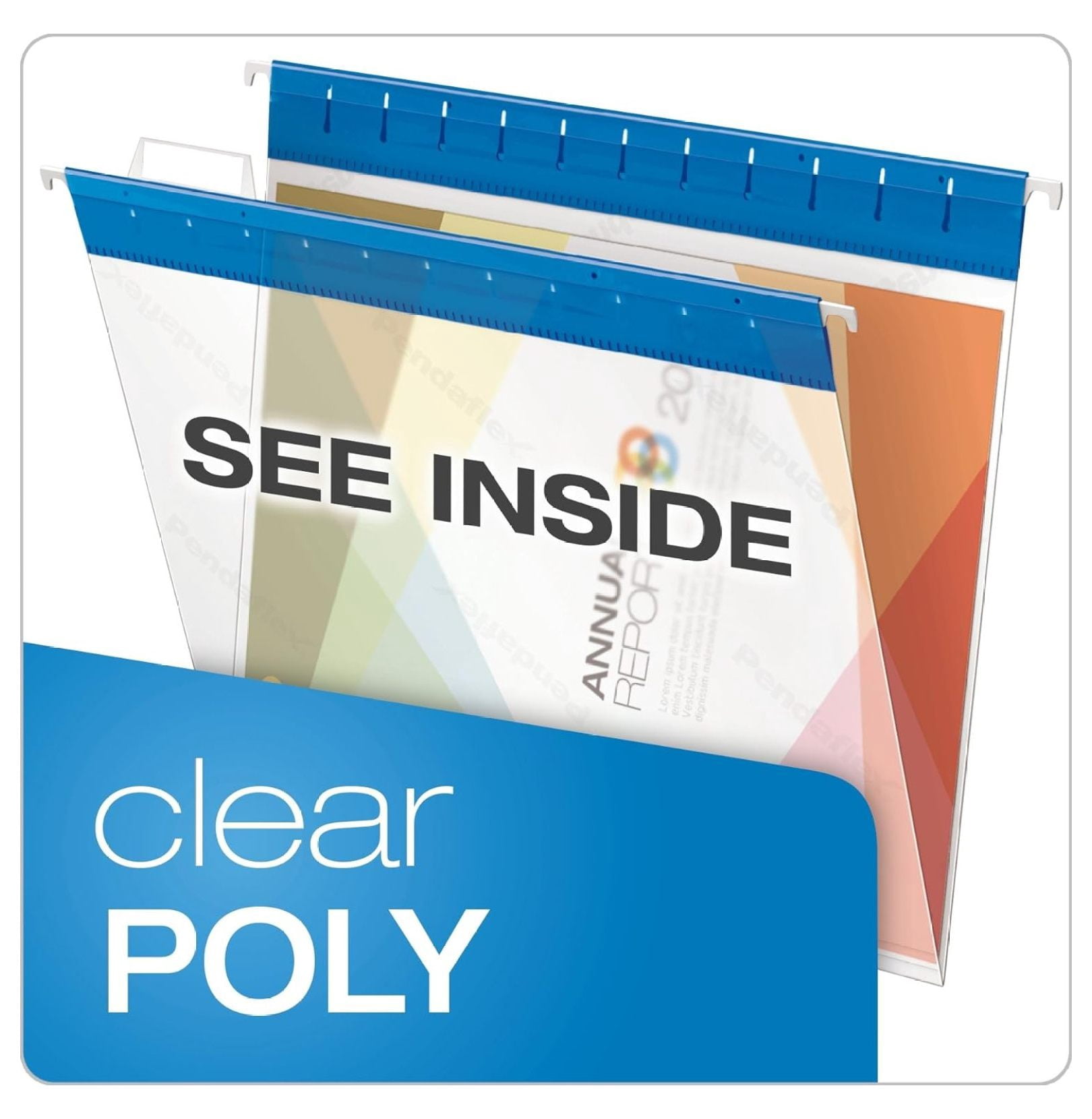 YfulYde 55708 Hanging File Folders, 1/5 Tab, Letter, Assorted Colors (Box of 25)