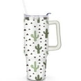 thumbnail image 2 of Cactus 40 Oz Tumbler with Handle Lid and Straw, Stainless Steel Double Walled Vacuum Insulated Cup, Cute Anniversary Wedding Birthday Gifts Tumbler for Women Men Friends Outdoor Indoor, 2 of 7