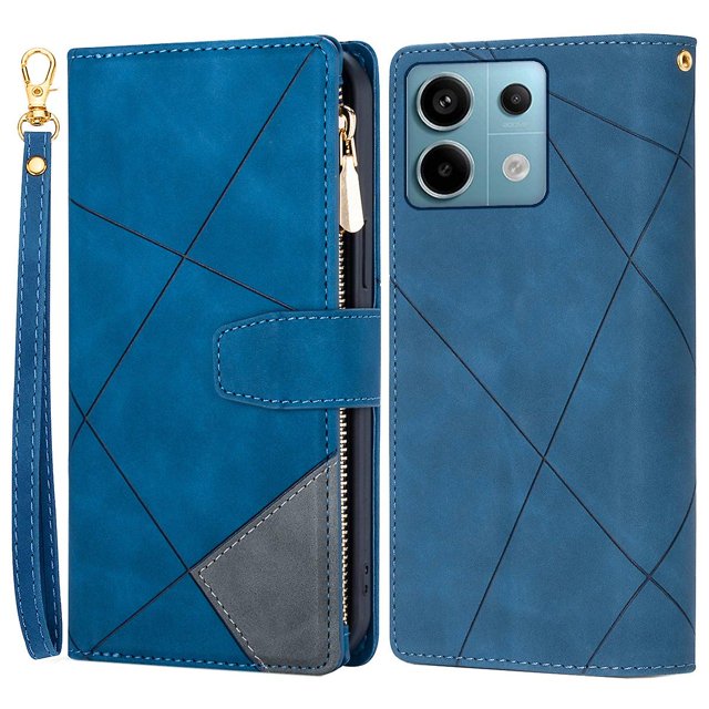 Pour Xiaomi Redmi Note 13 Pro 5G/Poco X6 5G Étuis de Cellulaire avec Poche à Fermeture Éclair et Couleur Contrastée