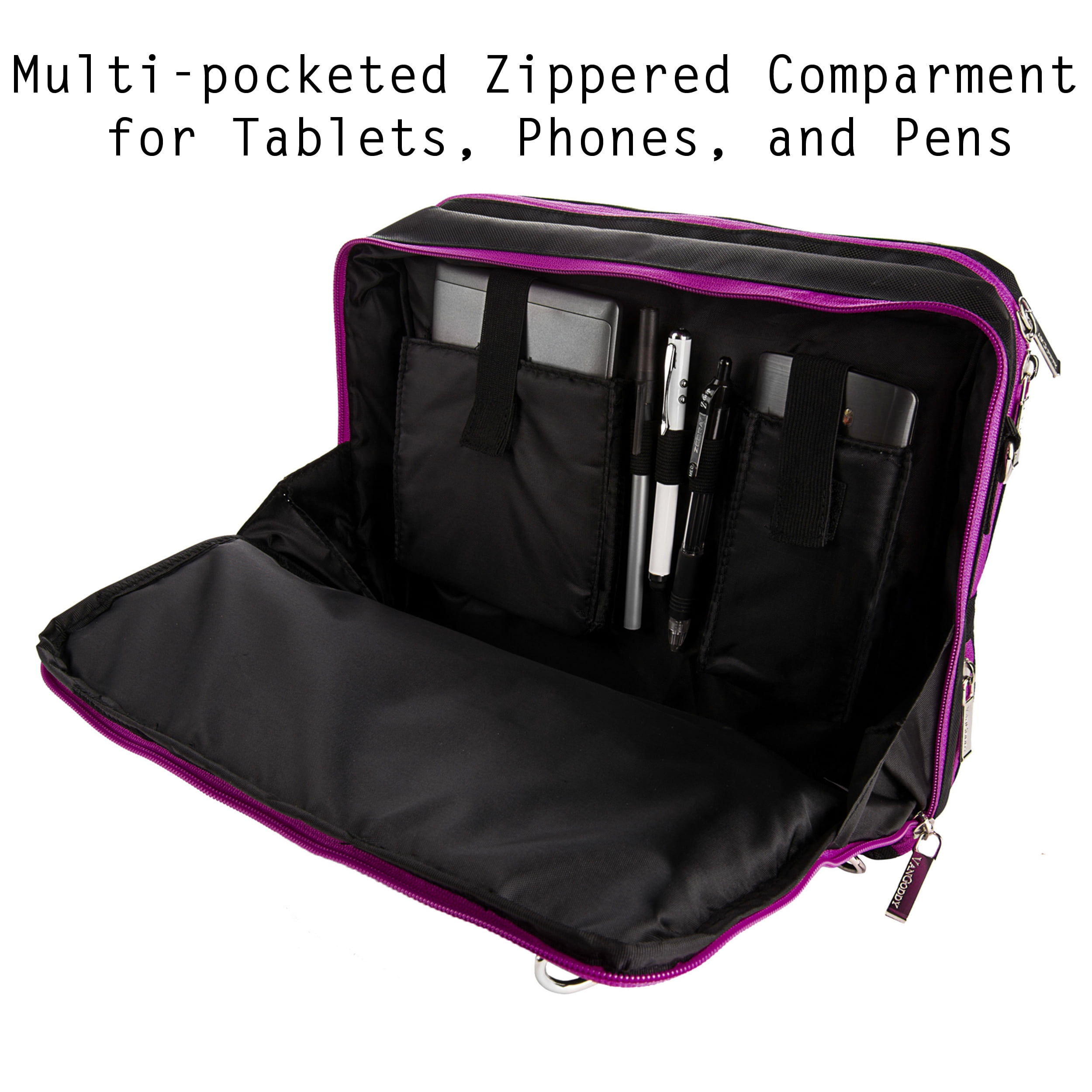 Convertible Water ResIstant Messenger Bag an Backpack with Multiple Compartments for Lenovo Thinkpad / Ideapad / Yoga / Legion Series Laptops (13 inches - 14 inches) (Purple)