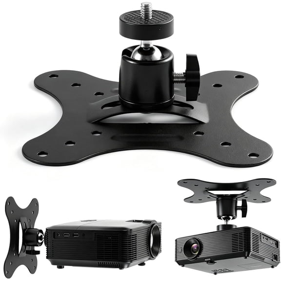Projector Ceiling Mount Universal Ceiling Wall Projector, 1/4" Screw, Adjustable Mini Bracket Compatible with Mini Projectors, Camera, 2.36"