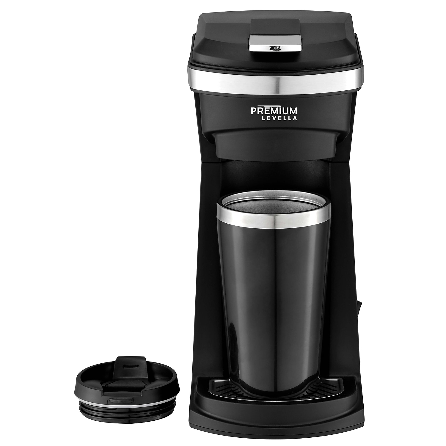 Premium Levella Single Serve Coffee Maker with Travel Mug Black (PCMK155)