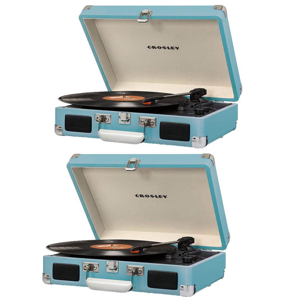 The Crosley Cruiser DELUXE Portable Turntable w/Bluetooth in TURQUOISE 