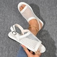 thumbnail image 6 of Domuza Women’s Comfortable Mesh Open Toe Sandals, Adjustable Buckle Ankle Strap Flat Shoes with Soft Insole for Summer and Outdoor Use White 10（EU-43）, 6 of 9