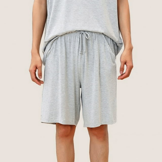 pstuiky Hombres bajos, Pantalones cortos transpirables con bolsillos y corte en casa de color liso para hombre Pantalones cortos de entrenamiento