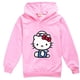 thumbnail image 4 of Hello Kitty nueva ropa para niños de algodón puro Color sólido estampado de dibujos animados Sudadera con capucha niñas moda Tops de manga larga para niños, 4 of 5