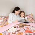 thumbnail image 4 of Feelyou Cat Animal Bedding Comforter Set 7-Piece, Pink Blossoms Full Bedding Set, 4 of 7