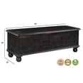 thumbnail image 7 of Pemberly Row Modern Carved Solid Wood Storage Ottoman in Black, 7 of 7