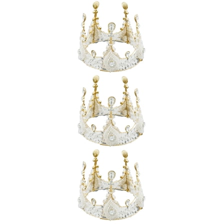 3 Pieces Wedding Cake Ornament Golden Anniversary Decorations Christening Topper