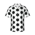 thumbnail image 1 of Fotbe Soccer Ball Camisa Hawaiana para Hombre Unisex – Camisa Casual de Verano con Botones de Manga Corta de Algodón y Lino,3X-Large, 1 of 7