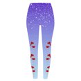 thumbnail image 3 of Leggings deportivos Gibobby para Mujer Estampado navideño de gradiente levantamiento de cadera Fitness Morado L, 3 of 5